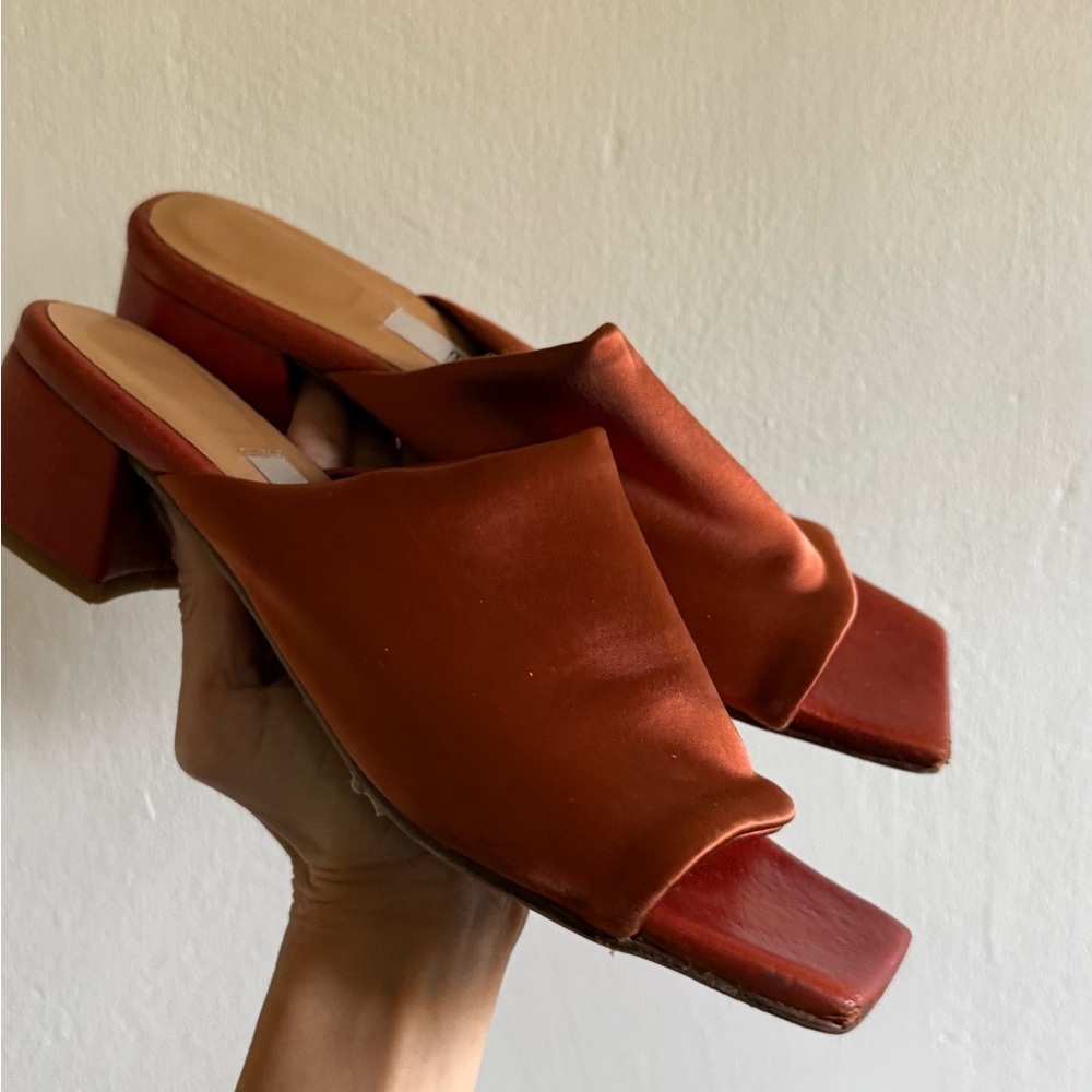 miista satin block heels women’s 6.5